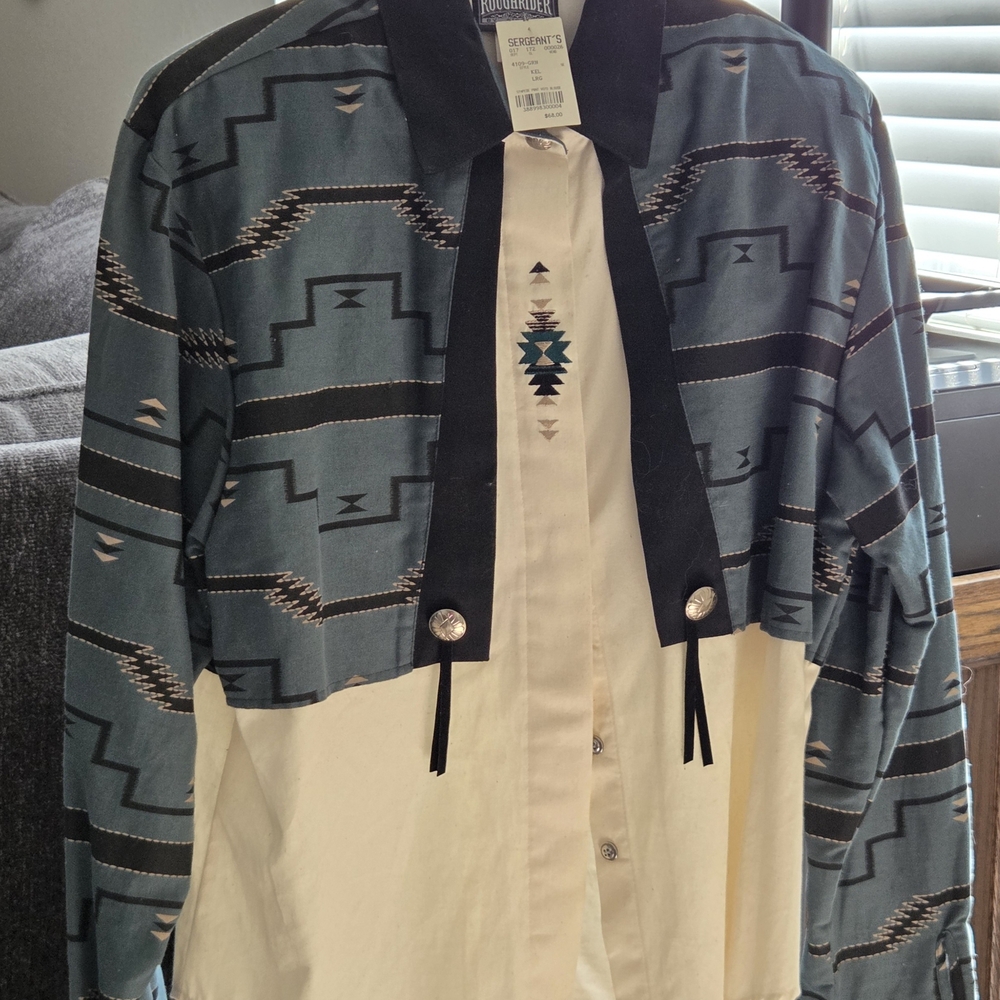 Western Style Jacket with Geometric Patterns